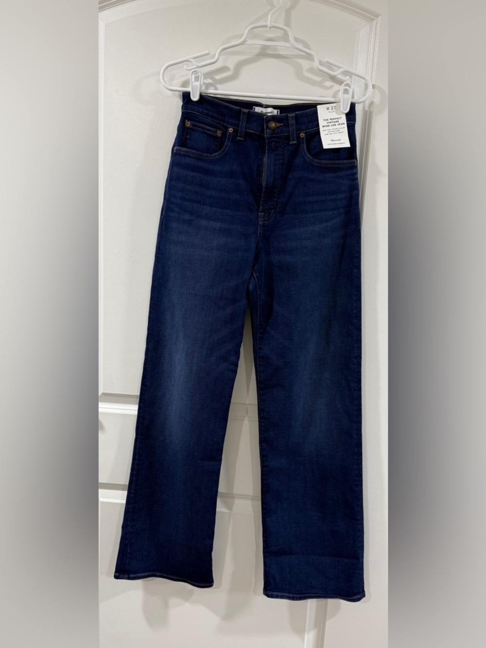Madewell Perfect Vintage Wide Leg Jeans 27 Harvey Wash High Rise Stretch - Picture 12 of 13
